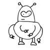 Dooddly Alien Robot Doodle