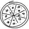 Pizza Line Art Hand Drawn