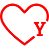 letter y red heart
