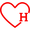 letter h red heart