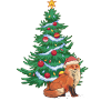 Christmas Christmas Tree Fox Santa