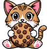 Bengal Cat Snacking Cookie Cartoon