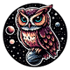 Kosmische Eule Illustration