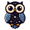 Starry Night Owl Art