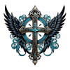 Croix ornée d’ailes.