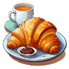 French breakfast with croissant