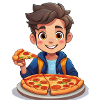 Adolescent avec pizza