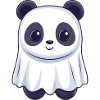 Panda Halloween Comic Ghost