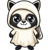 Raccoon Halloween Comic Ghost