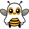 Bee Halloween Comic Ghost