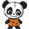 Panda Halloween Funny Zombie