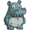 Hippopotame Halloween Zombie
