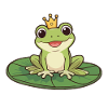 Prince grenouille sur un nénuphar