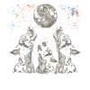 Boston Terrier Dog Howling Moon