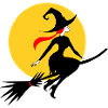 Witch and full moon