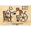 geriatric nurse, caregiver, caregiver, wheelchair