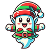 Cute Christmas Ghost Christmas Elf