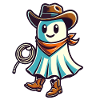 Cowboy Ghost Funny Halloween Design