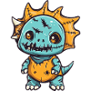 Dinosaur triceratops Halloween Zombie