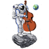Astronaut Double Bass Player
