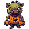 Cochon Halloween Zombie Sanglier