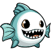 Piranha Fish Halloween Comic Ghost