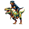 Geometric Art Dinosaur T-Rex Rottweiler