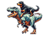 Geometric Art Dinosaur T-Rex Rottweiler