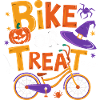 Halloween-Fahrrad oder Leckerli-Illustration