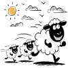 Funny Sheep Flock Animals