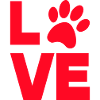 paw love love animal