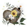 Bumblebee Heart Wood Flowers