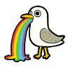 Seagull vomits rainbow