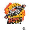 Retro-Funk-Space-Jet im Anime-Stil