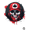 Canadian skull with maple leaf