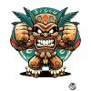 Wütender Maya-Aztekischer Dschungel-Tiki-Gott