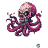 Zombie Octopus Kraken Skull