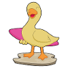 Duck Surfing Surfboard Summer