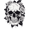 Skull Skull Roses Gothic