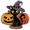 Chat Noir Enchanté d'Halloween