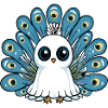Peacock Bird Halloween Comic Ghost