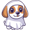 Beagle Dog Halloween Comic Ghost