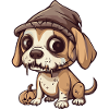Beagle Dog Halloween Funny Zombie