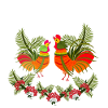 Rooster with hen