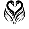 Swan Heart Silhouette