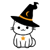 Chat sorcière d'halloween