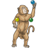 Singe jongleur jongleur