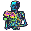 Psychedelic Skeleton with Roses Halloween