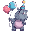 Hippopotame Anniversaire BD