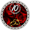 Tenth anniversary ring roses